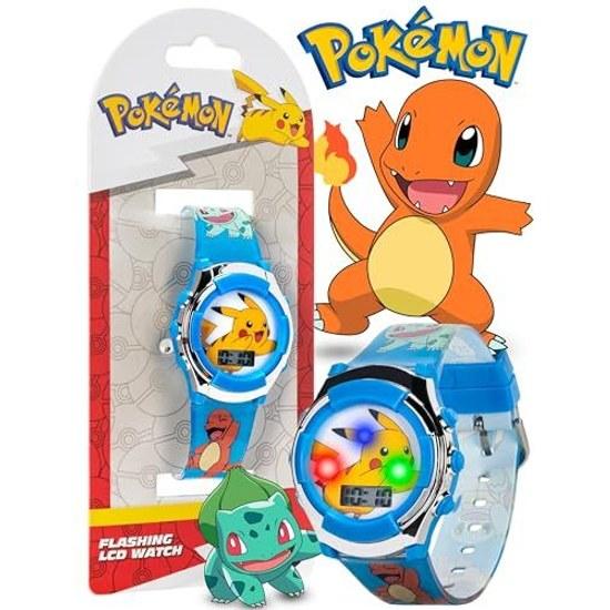 Pokemon Childrens Quartz Watch Plastic Strap 16 Blue Wristwatch.