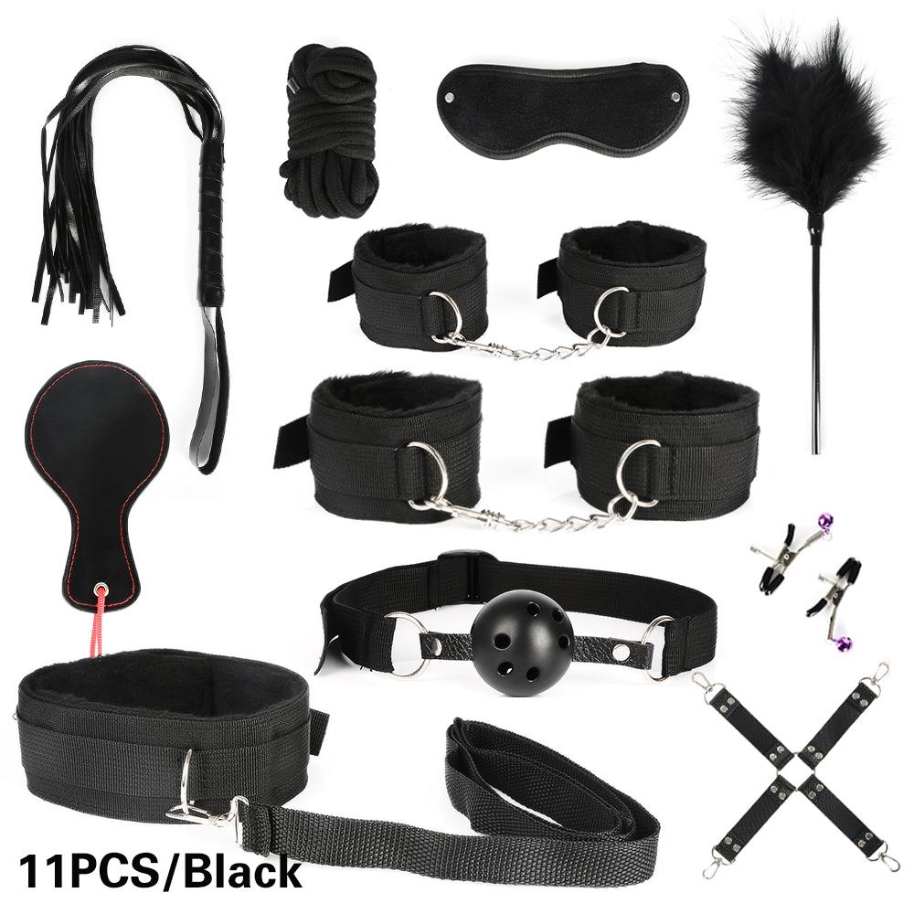 BDSM Bondage Adult Game Prop Vibrator Butt Plug G spot massage Handcuff Whip Mouth Gag Anal Bead Sex Toy For Couples