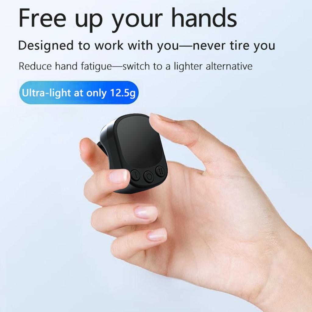 Ergonomic Touch Screen Ring Remote Bluetooth 5.4 Type-C Charging 100mAh Battery for TikTok/Page Turning/Camera/Music Control