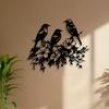 Bird and Floral Metal Wall Art, Nature Themed Decorative Mural for Easter Thanksgiving Gift, Weather Resistant Outdoor Home Decor