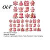 Decorative Wood Shapes for Christmas 12/24/36Pcs Pink Gingerbread Wooden Ornaments, Xmas Tree Hanging Decorations, Lightweight Decorations Festive