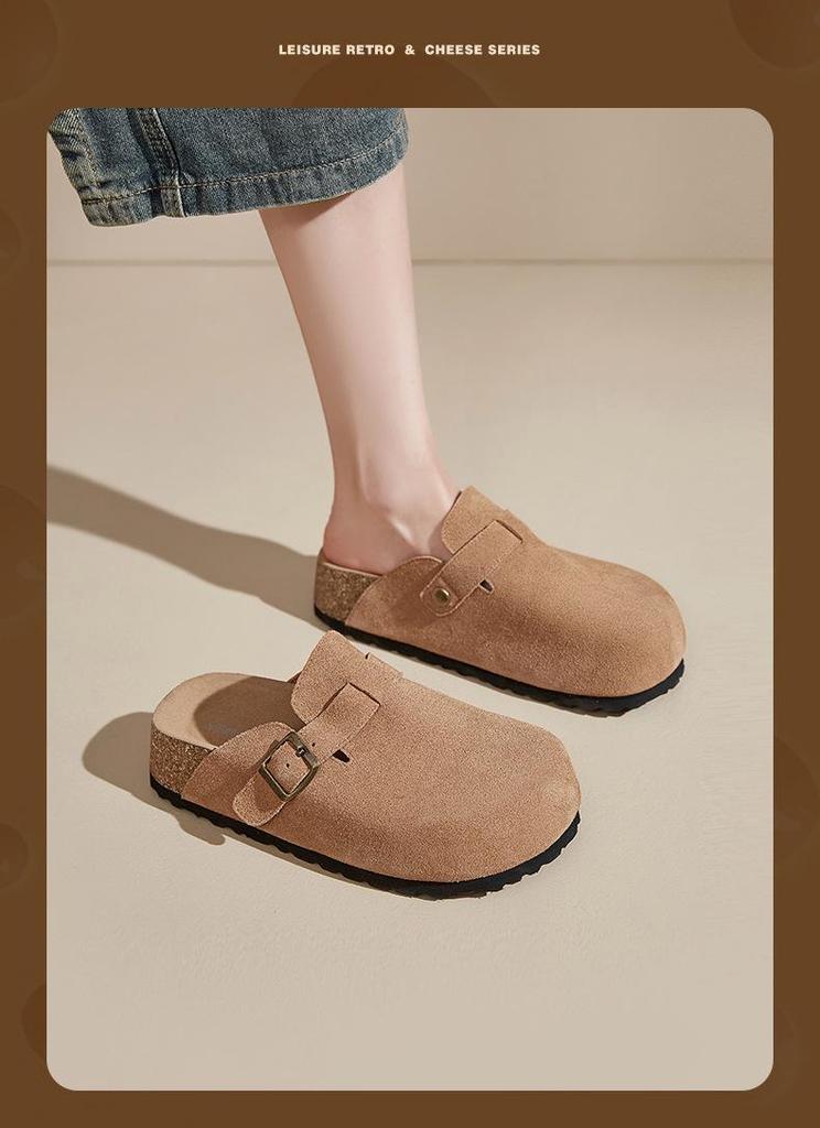 Aogushi Deng Women's Soft Sole Slip-On Mules - Autumn 2026 Closed Toe, Thick Sole, Outdoor Half Slippers