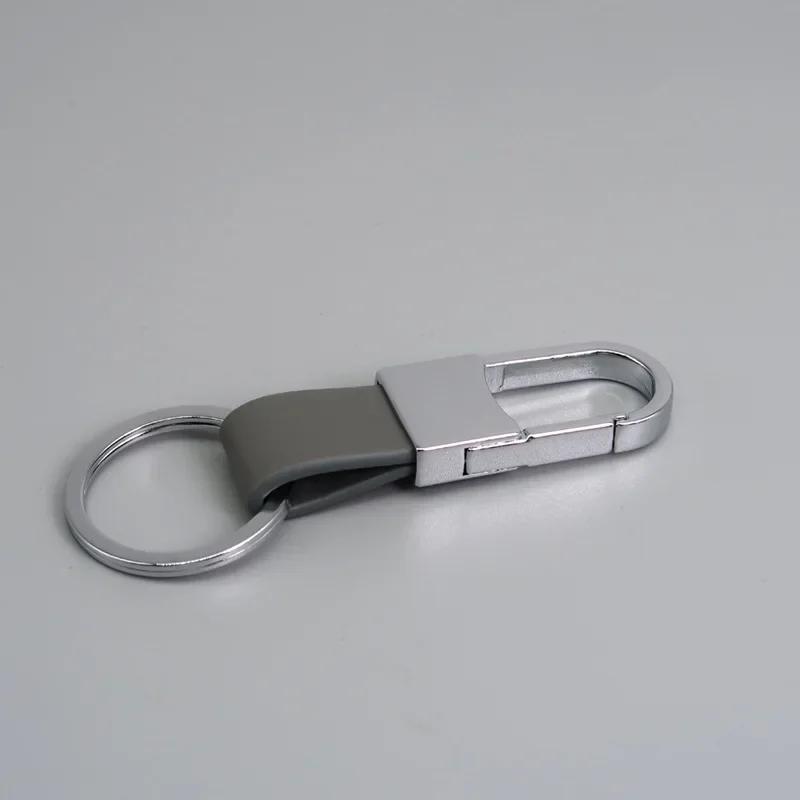 Custom Logo Name Simplicity Matte Finish Metal Leather Keychain with Laser Engraved Keyring Key Ring Chains Creative for Gif