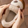 Fashion Cute Thick Bottom Plush Casual Shoes Women 2025 Winter Chunky Platform Eva Sneakers Cartoon Decoration Designer Cotton Shoes