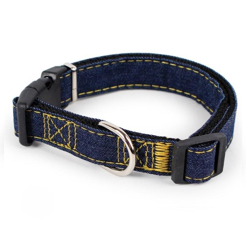 

Classic Personalized Pet Collar For Big Dog Denim Collar Dog Denim Collar Dog necklace Cat collarPet Adjustable Collar L