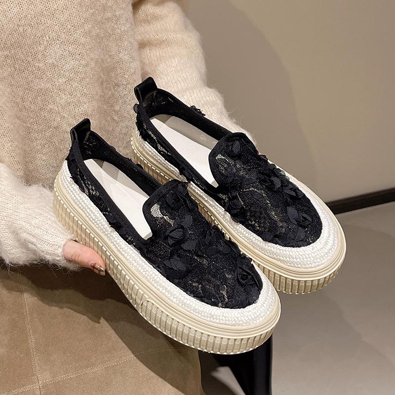 Mesh Platform Fisherman Shoes Women's 2025 Summer New One-pedal Shoes Single Shoes Not Tired Feet Breathable Board Shoes