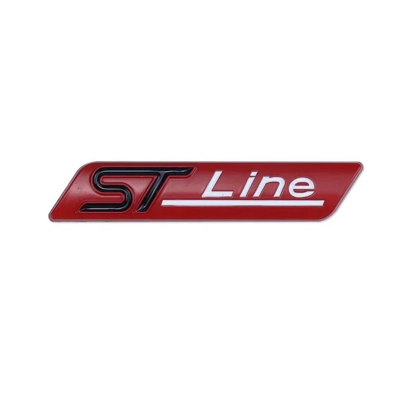 BAZN3 3D Metal STline Letter Rear Trunk Fender Emblem Badge Car Sticker For Ford Focus 2 3 4 ST Mondeo Fiesta Kuga Ecosport Explorer