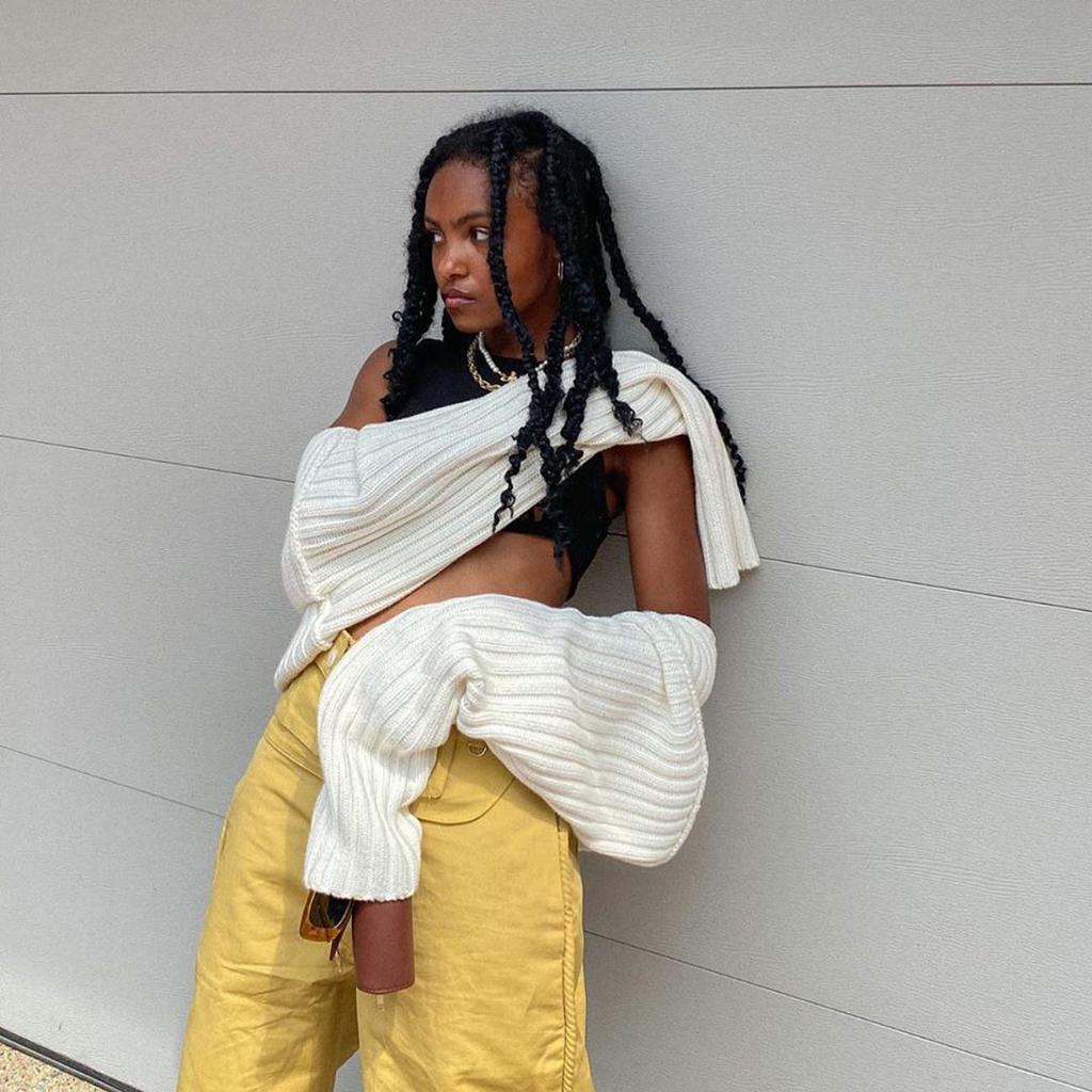 Casual malha encolher de ombros cardigan sólido gota ombro puff manga longa camisola topos outerwear 2023