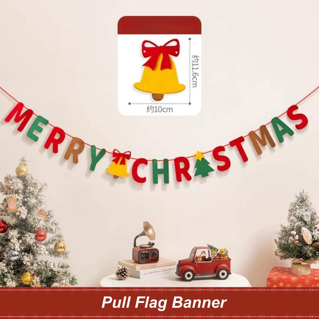 Holiday Hanging Decor Handmade Light String Decoration Christmas Banner Festive Merry Christmas Decoration For Home Fireplace