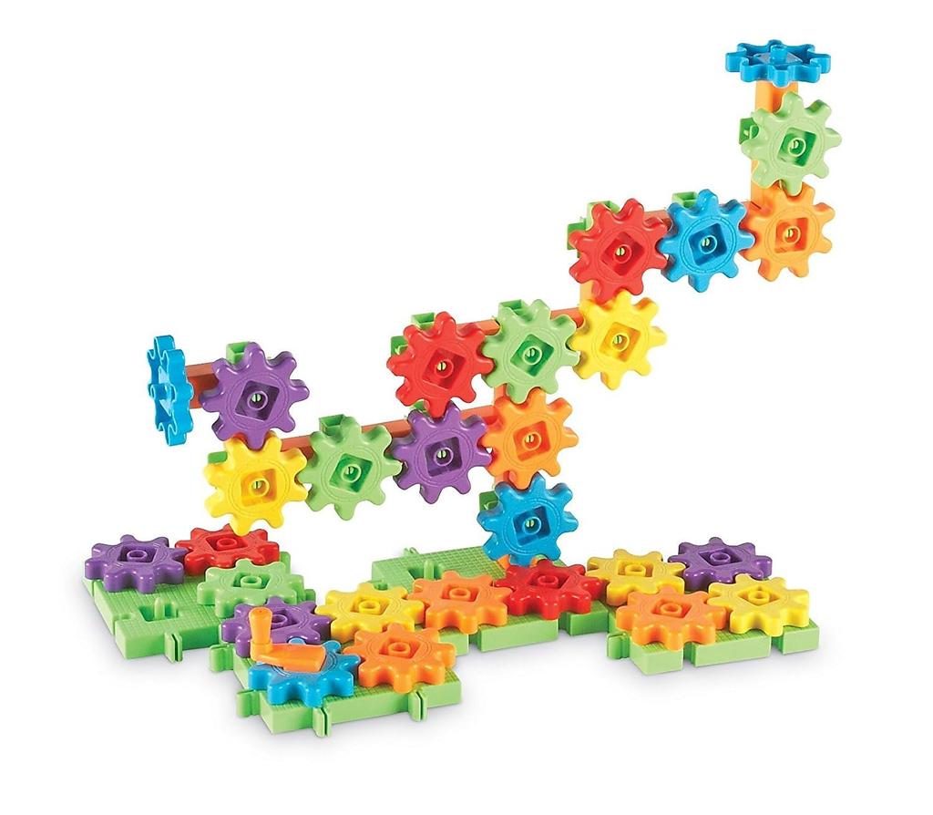 Learning Resources Colorful Gear Blocks Starter Set, 60-Piece Toy, Gears, LER9148, Authentic