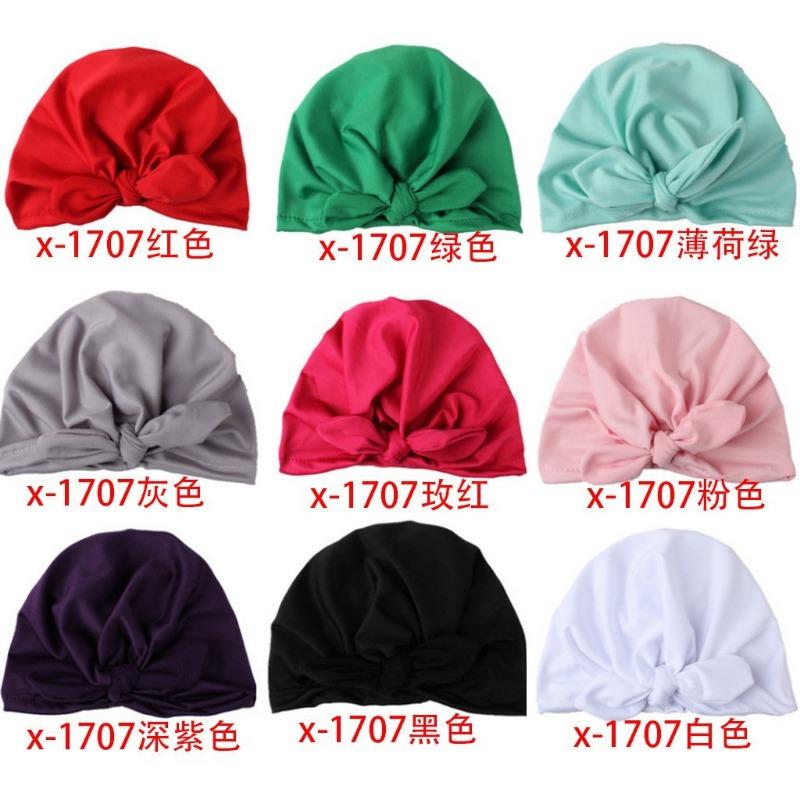 

New children s pullover hat, cute rabbit ear baby knotted hat, thin breathable baby fetal hat