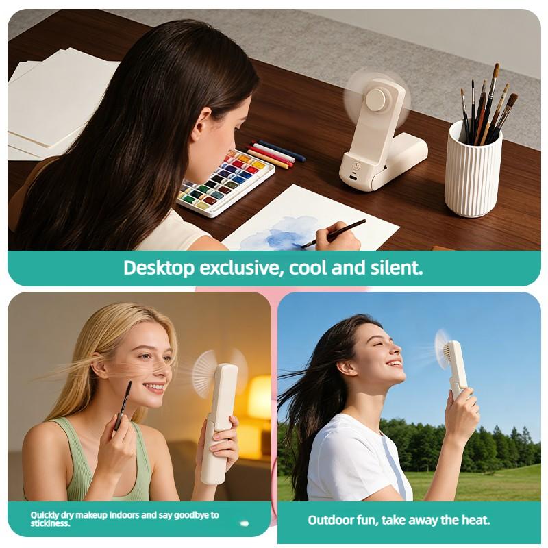 Hot Selling Multifunctional USB Mini Fan with Power Bank Flashlight Handheld Rechargeable Portable 3 in 1 Fan
