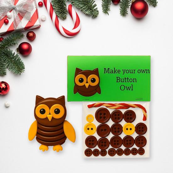 1 Set Button Highland Cow Craft Kit DIY Handmade Button Rabbit Owl Turtle Raccoon Squirrel Figurine Home Office Desktop Decoration Ornament