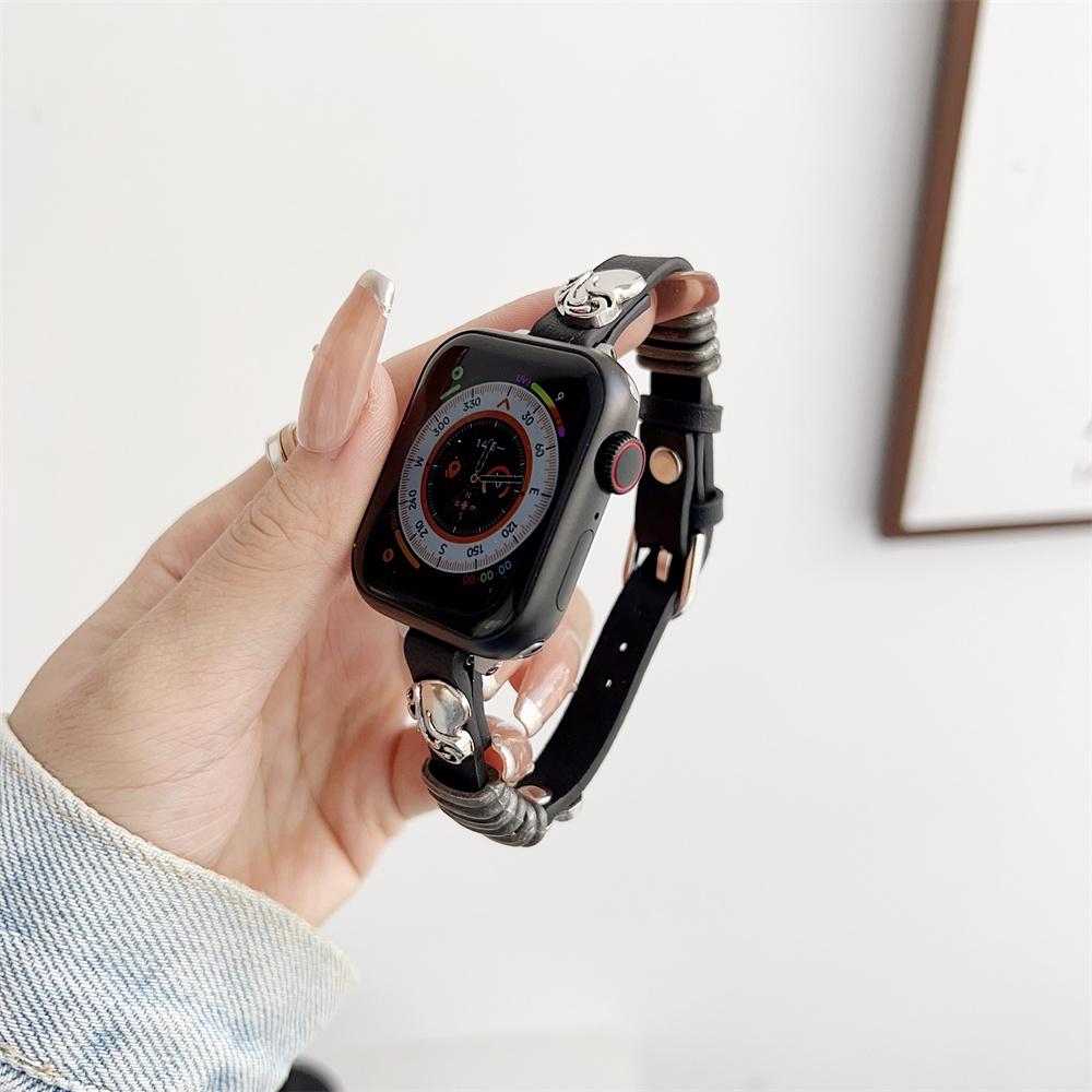 Calfskin Genuine Leather Watchband 38mm 40mm 41mm for iwatch 8 7 6 5 4 3 SE Replace Wrist Strap 42mm 44mm 45mm for Apple Watch