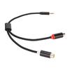 3.5mm Male to 2 RCA Female Cable HiFi Gold Plated Plug 2 Way Transmission Stereo Sound Cable Y