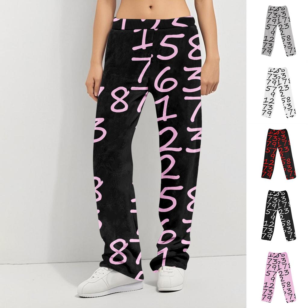 Anime Pysjamasbukser Nattøy Uformelt snøring Elastisk midjebukser Behagelig rett yoga løse bukser