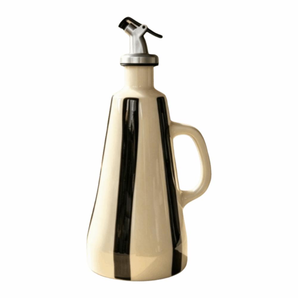 Bouteille à Huile Céramique Forme Cône Motif Citron Vinaigre Condiment Récipient Outil Assaisonnement Cuisine