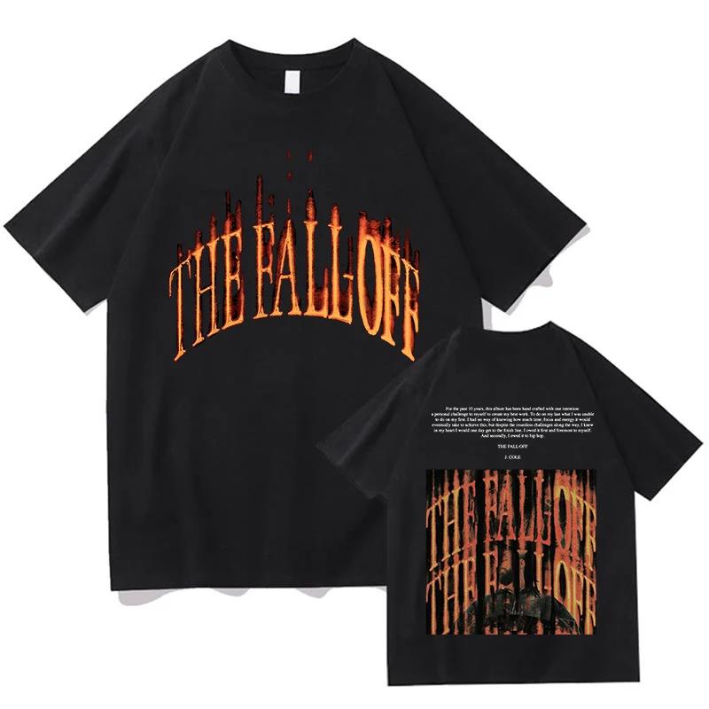 J Cole THE FALL OFF T-Shirts Graphic Clothing Hip Hop Rap Pure Cotton O-Neck Short Sleeve Music Merch Tops Fashion Streetwear S