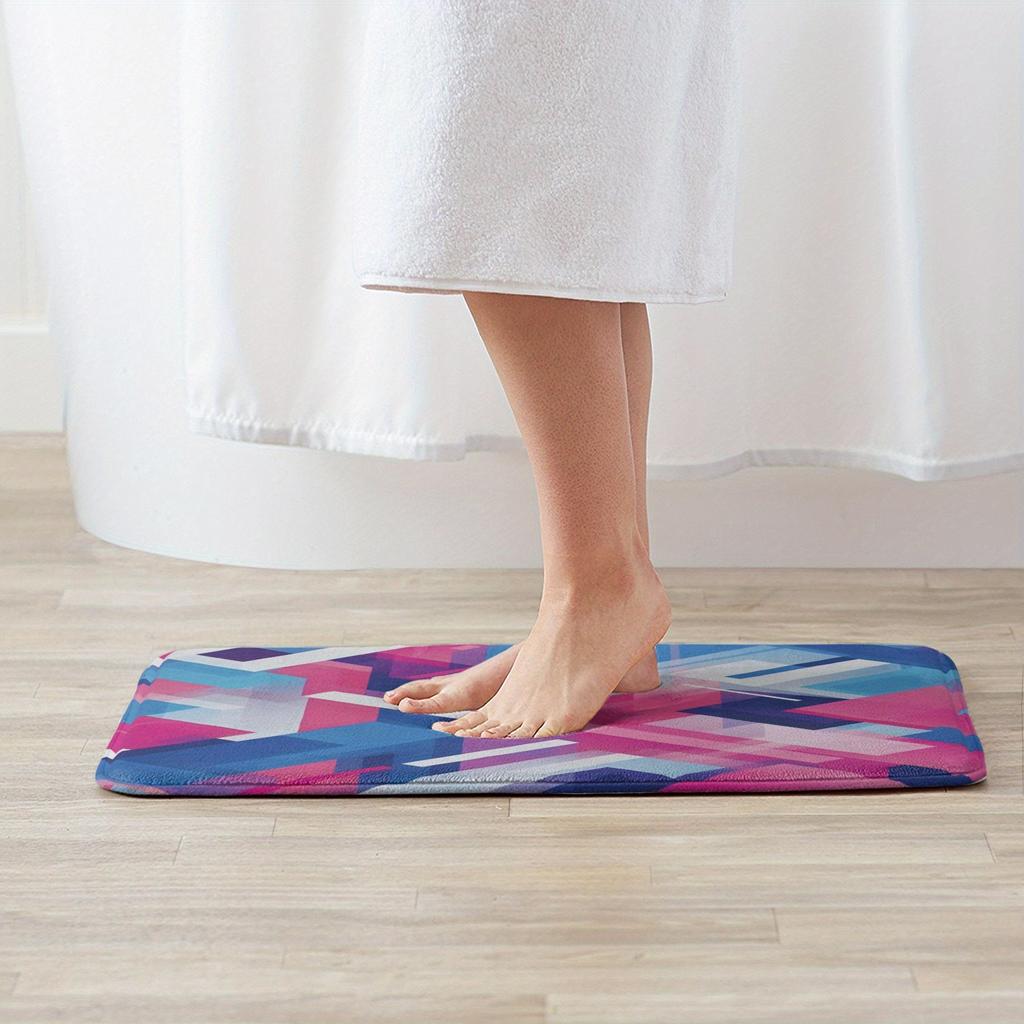 C1P Blur effect Pattern Kitchen Rug Non-Slip Door Mat Pop design Bathroom Rug Bath Mat Carpet for Home Sink Laundry Decoreeree