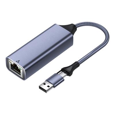 Fast Speed 2.5Gbps Networking Adapter With USB A USB C Connectors RJ45 Port For Stable Internet Connection