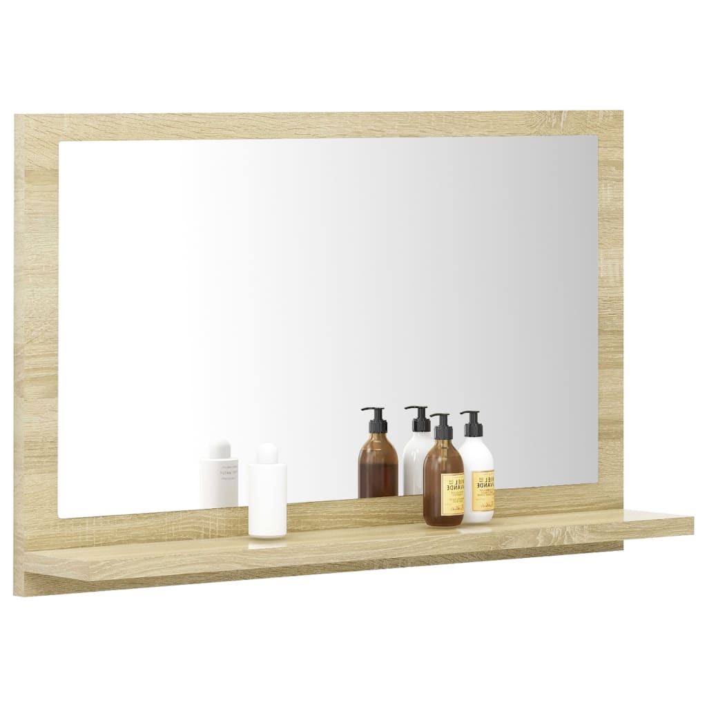 Bathroom Mirror in Sonoma Oak 60 x 10.5 x 37 cm Engineered Wood