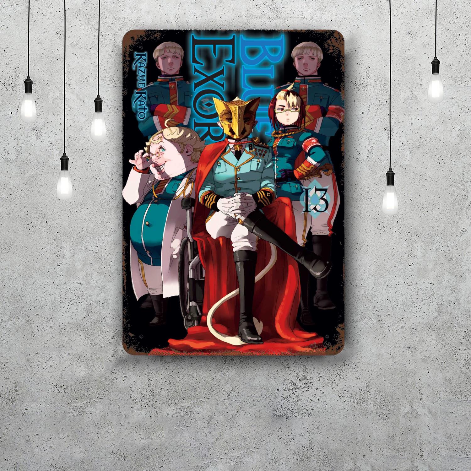 

ao blue exorcist Decor Vintage Metal Signs Tin Signs Captain Poster Decor for Bar Pub Club Man Cave Wall Decoration 20x30cm（7.8x11.8inch）
