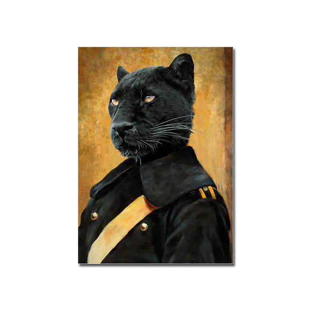 Vintage Flamingo Lion Panda Stag Panther Tiger Canvas Painting Animal Portrait Poster Print Renaissance Wall Picture Home Decor No Frame