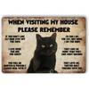 Funny Cat Metal Tin Sign Vintage Kitchen Wall Art 8x12 Inch Home Cafe Decor