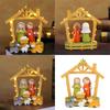 LED Lighted Traditional Christmas Nativity Scene Ornament Set Resins Figurines for Home Table and Fireplaces Decoration