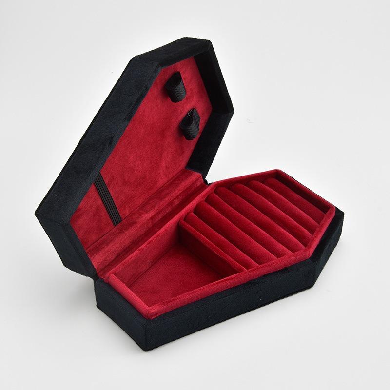 Velvet necklace packaging jewelry storage box coffin-shaped premium velvet jewelry box