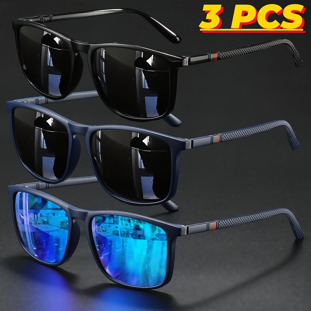 Square UV400 Sunglasses Anti Glare Sun Shades For Summer Vacation Travel Driving Fishing Outdoor Activities