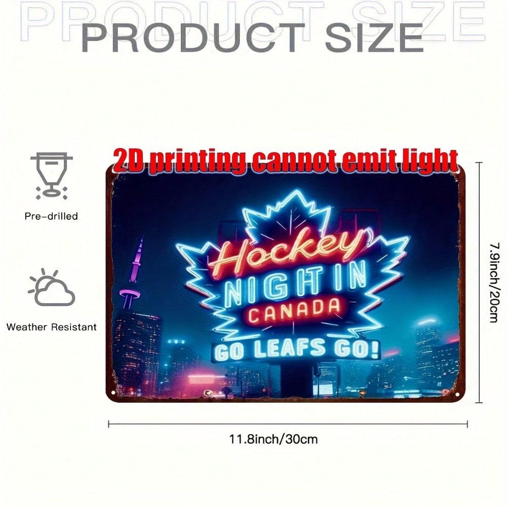 

Vintage Canada Maple Leaf Wall Art Hockey Night Retro Metal Sign Sports Fan Cave Decor 20x30 разноцветный