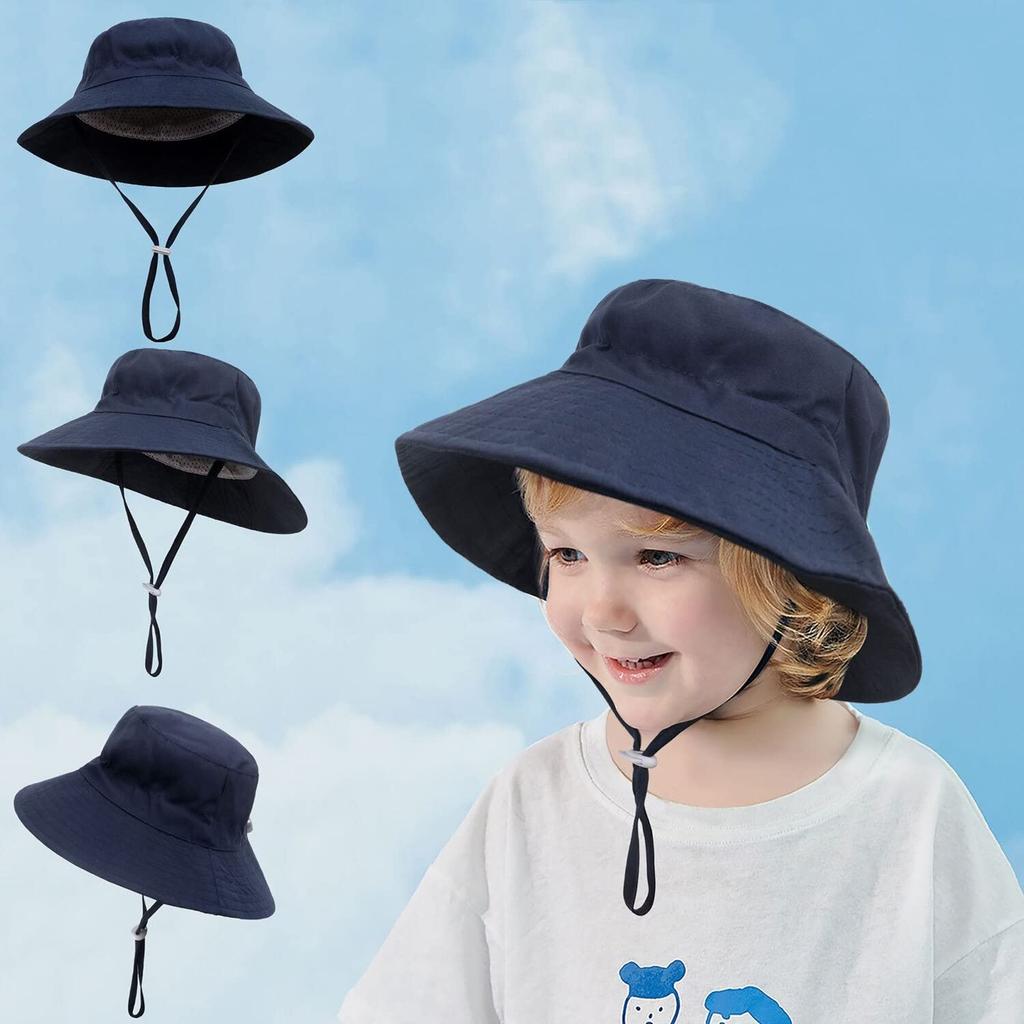 [Misia Luxury] Sun Hat, Hat, Bucket Cap, with Chin Strap, for Boys, Girls, Children, Toddlers, Kids, Sun Protection, UV Protection, Beach, Travel,