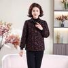 Mom's Chic Cotton Floral Shirt Jacket - Autumn/Winter Casual Style for Middle-Aged Women