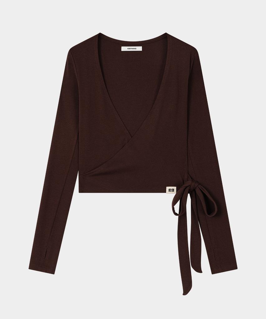 KISYNING Yoga Flow Wrap Cardigan (Brown)