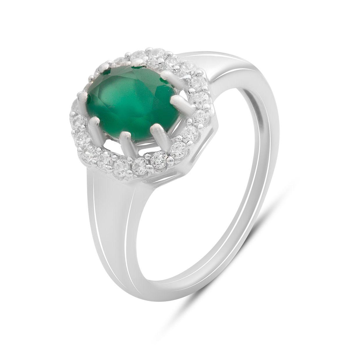 

Silver ring with natural agate 1.638ct, item weight 2.83 g (2189831) 17 смарагдовий