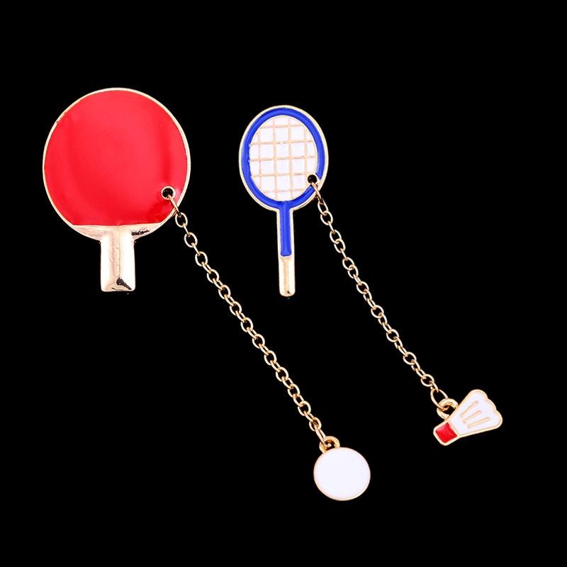 

Fashion Brooch Pin Badges Unique Design Badminton Ping Pong Enamel Brooches pingpong