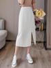 High-Waisted Slimming Midi Skirt for Women, 2024 Spring Collection, Plus Size Hip-Hugging Design, Curvy Fit