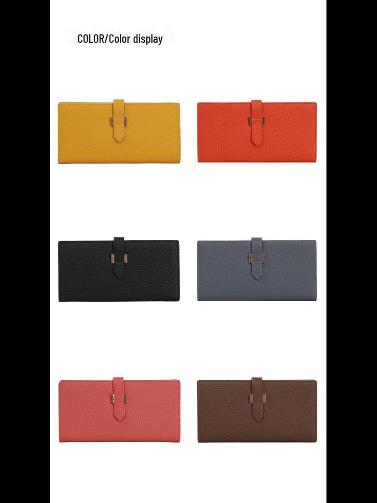 Ladies' Fashion Cowhide Wallet: Zipper Coin Purse and Clutch Bag – 2023 Japan, Europe, and America Collection.