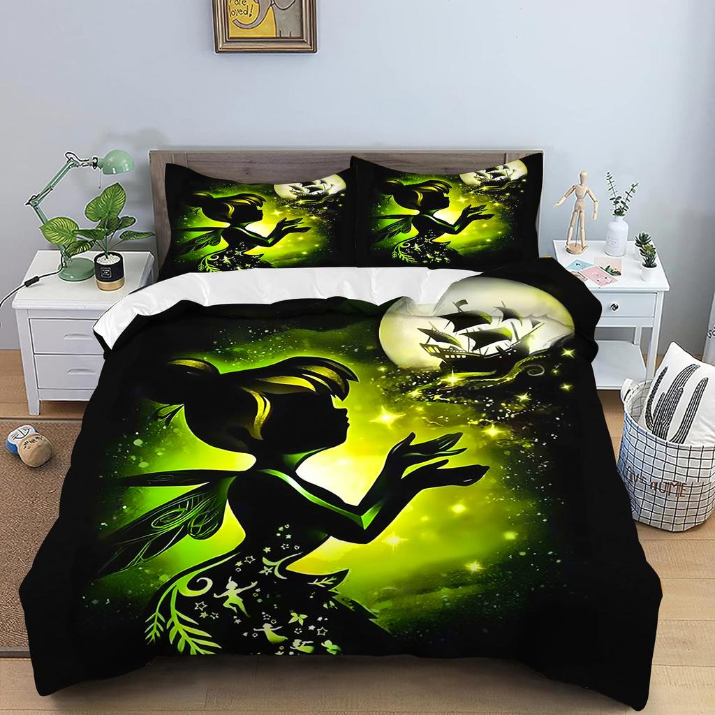 Tinker Bell Duvet Cover Cartoon Digital Printing Home Pillowcase Set Adult Bedroom Children Comforter Bedding