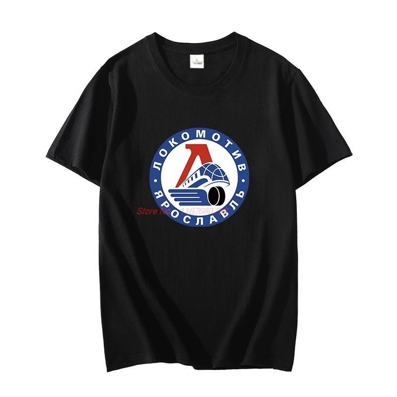Lokomotiv Yaroslavl Ice Hockey Cotton Graphic Tshirt Russian Moscow Athletic Oneck Short Sleeve For Unisex