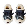 Men's Winter Cartoon Husky Cotton Slippers - Indoor Warm Plush Furry Heel for Couples