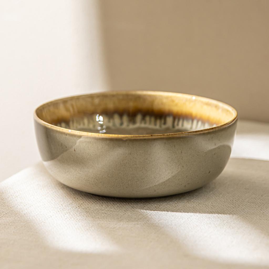 Vintage Kiln-Changed Ceramic Bowl Salad Bowl Home Restaurant Specialty Bowl Ramen Bowl Tableware Round Bowl