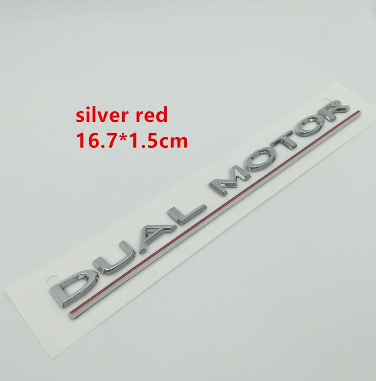 

1pcs 3D ABS for Tesla DUAL MOTO car Letter Front Hood Head Bonnet Emblem Rear Tail Trunk Sticker Badge Decal styling Accessories