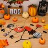 2pcs/set Colorful Halloween Wooden Pendants Pumpkin Bat Ghost Wall Hanging  Ghost Festival