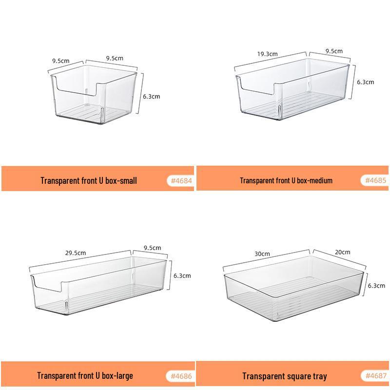 Transparent Kitchen Cabinet Organizer and Under-Sink Storage Box for Snacks and Sundries