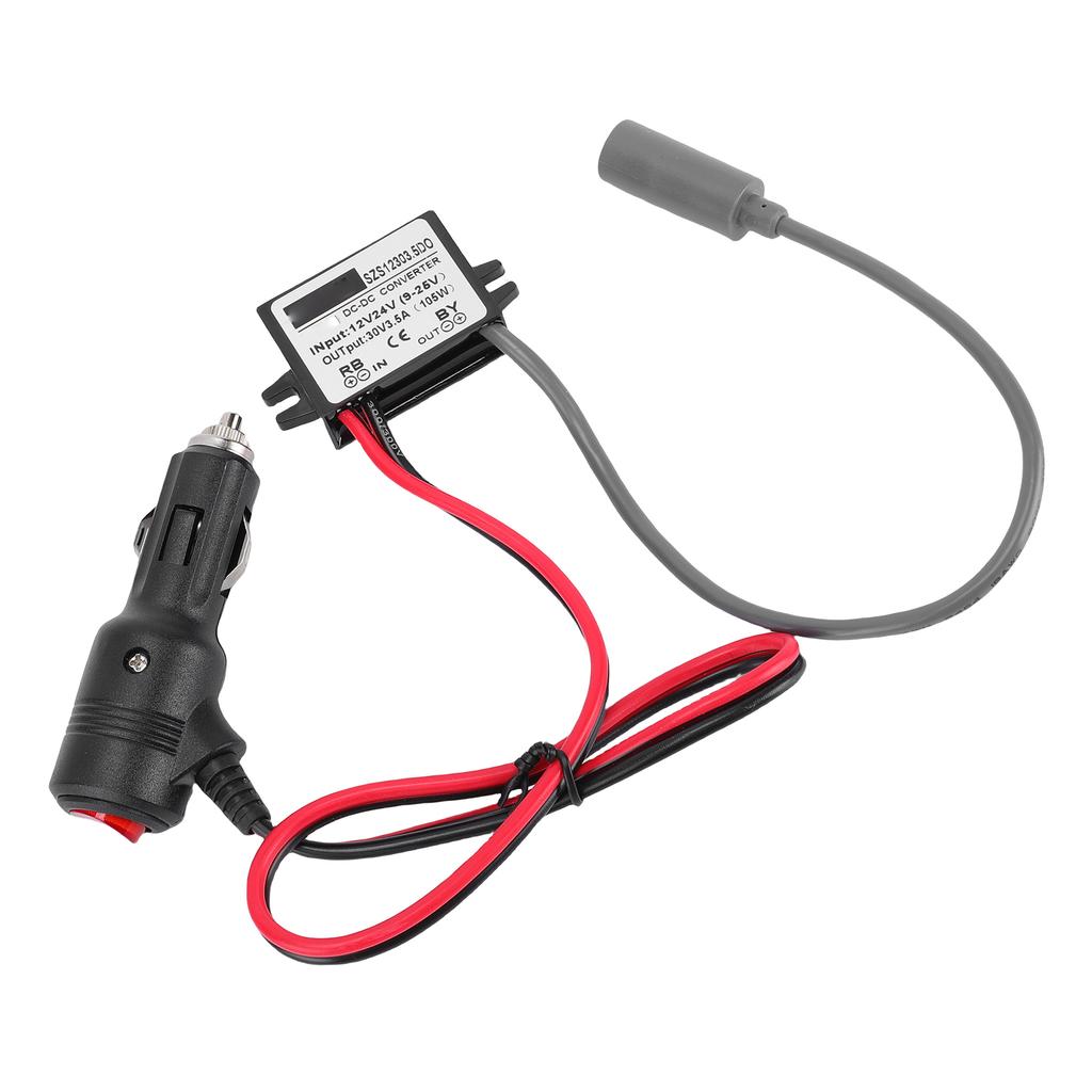 Car Adapter 12V 24V Step Up Converter to 30V 3.5A 16 AWG 30m Power Cord for RV Boat Trailer