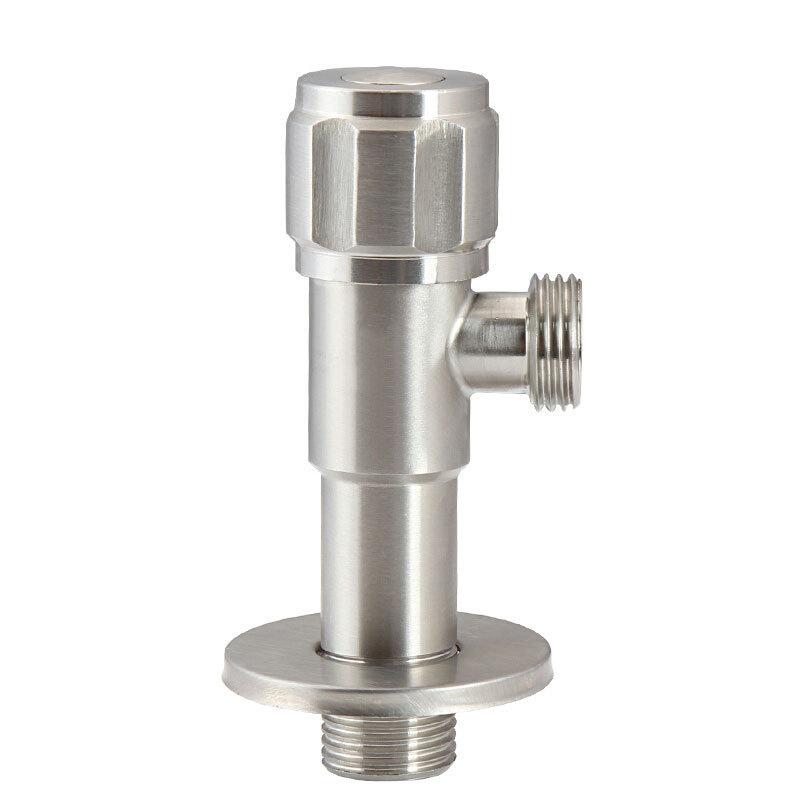 1pc Stainless Steel Hot And Cold Angle Valve Large Flow Drain Toilet Water Stop Triangle Valve Switch all copper 3/4''