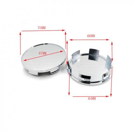 70mm Silver Wheel Hub Cap 4Pcs Car Center Cover Scratch-resistant Wear-resistant