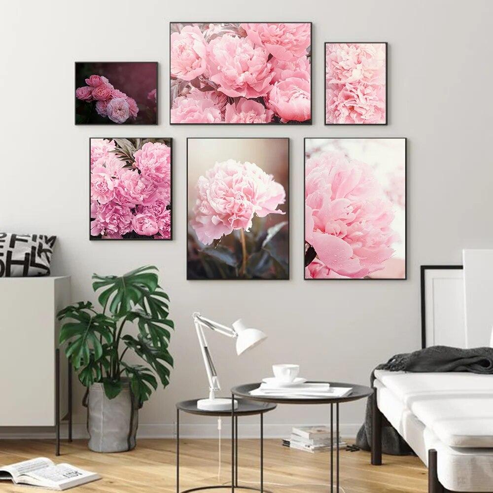 QUNAQ Leinwand-Druck-Set - 3-teilig, 40x60 Cm, Aquarell-Blumen-Motiv, Ohne Rahmen